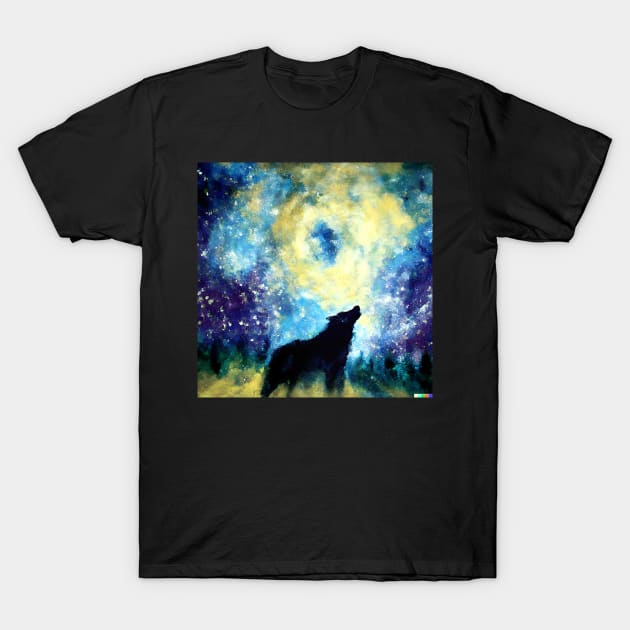 Wolf at Night T-Shirt by DavisDesigns79